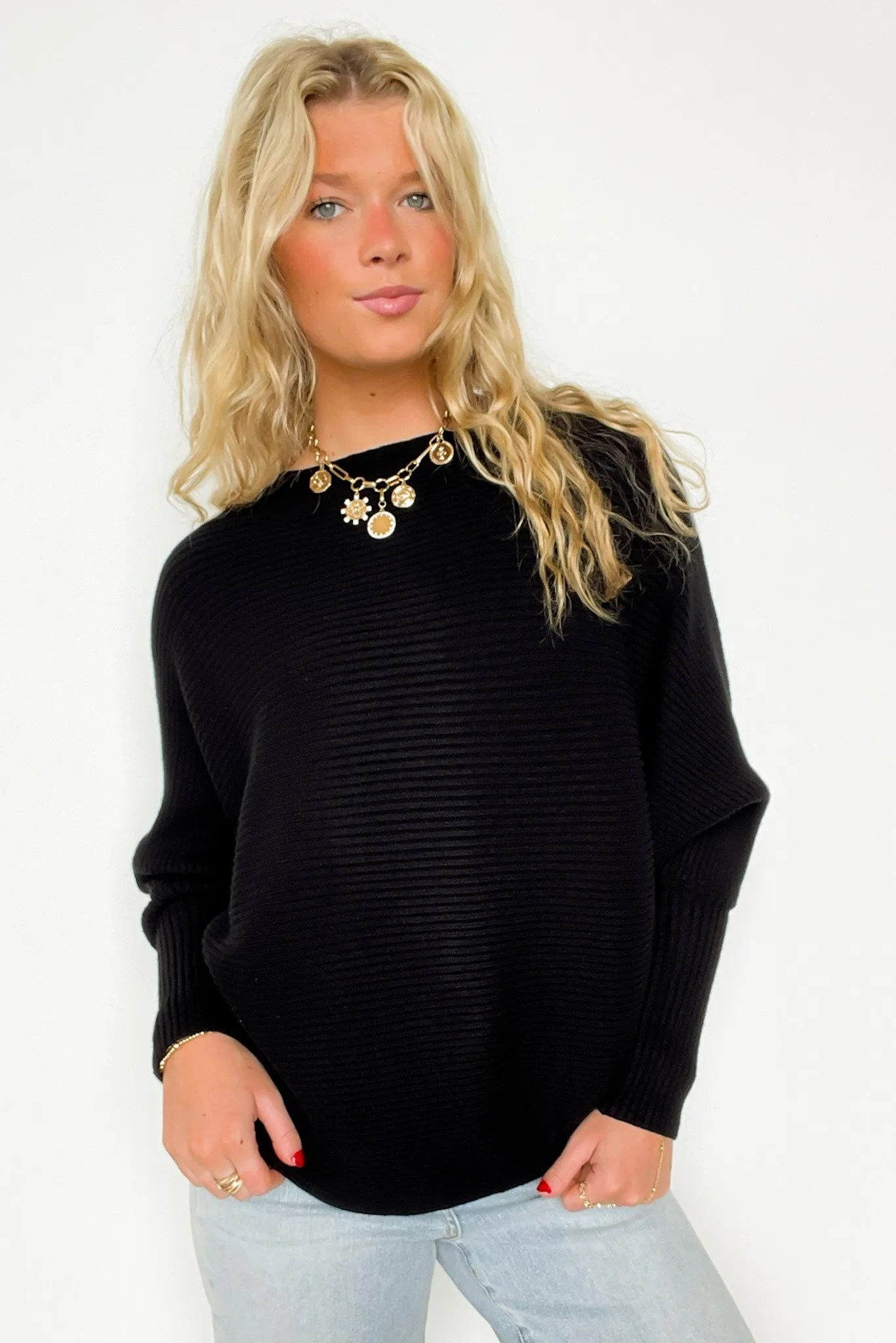 Corina Ribbed Boat Neck Knit Sweater - FINAL SALE