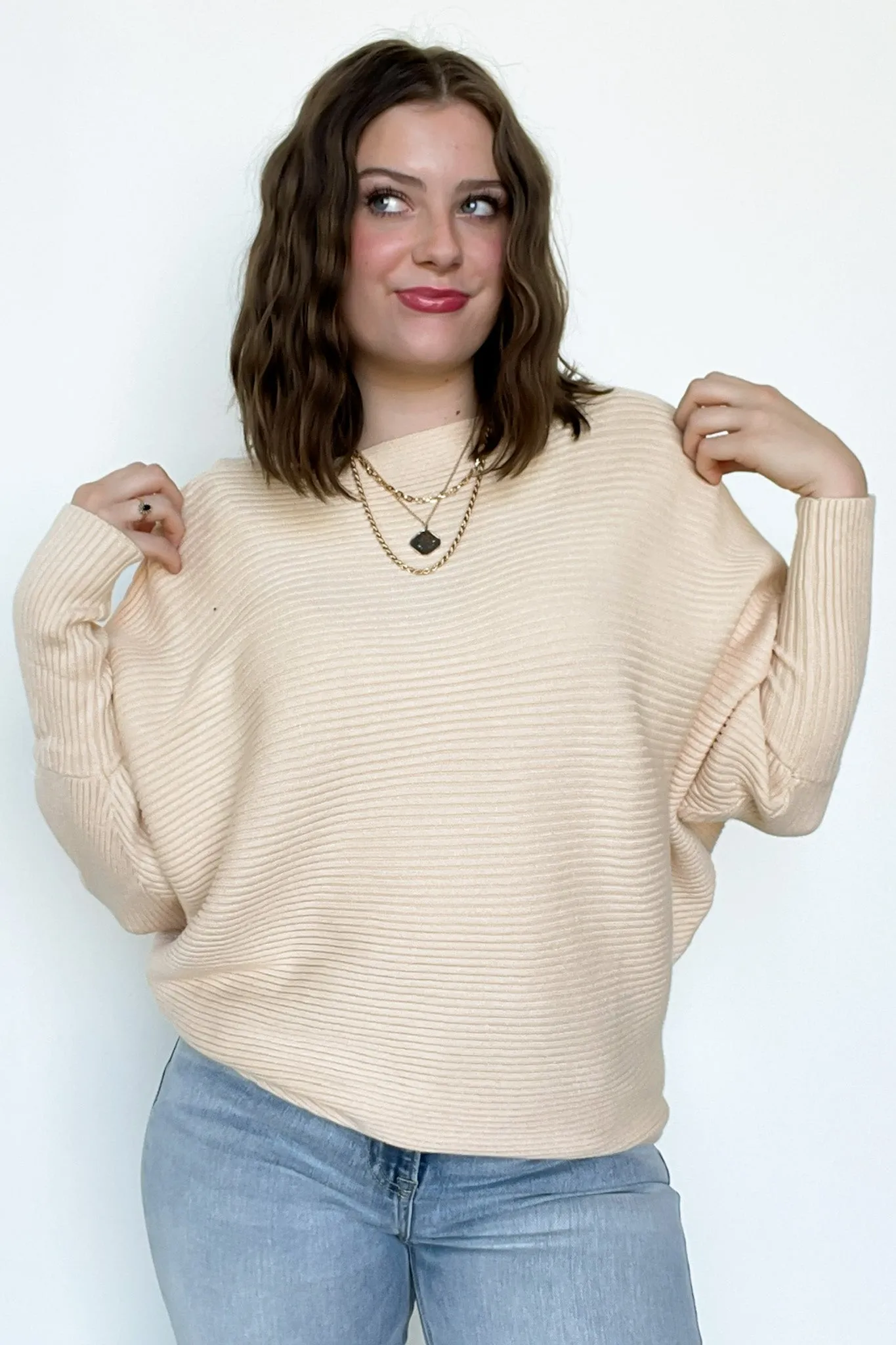 Corina Ribbed Boat Neck Knit Sweater - FINAL SALE