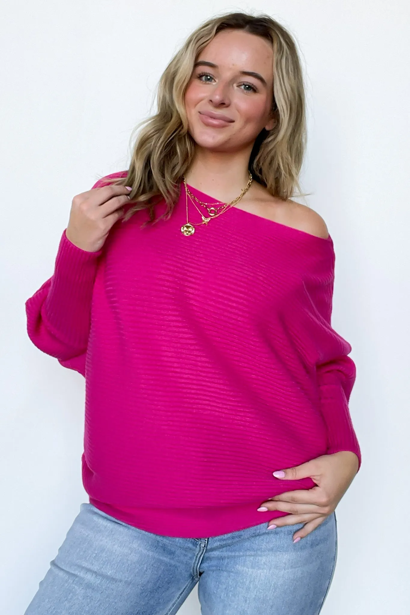 Corina Ribbed Boat Neck Knit Sweater - FINAL SALE