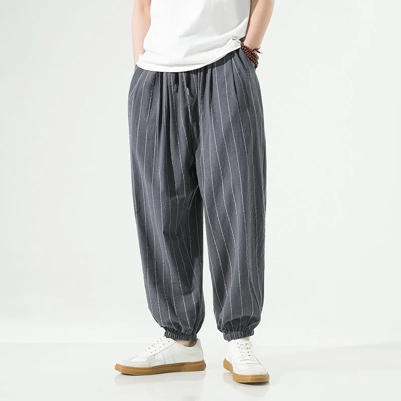 Cotton-Linen Harem Pants