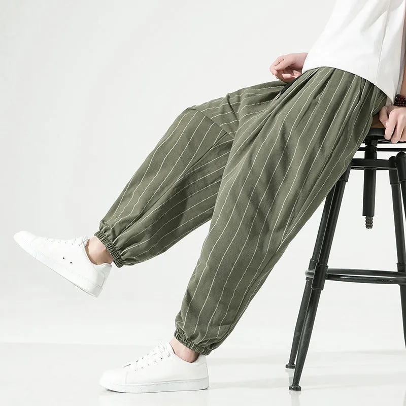 Cotton-Linen Harem Pants