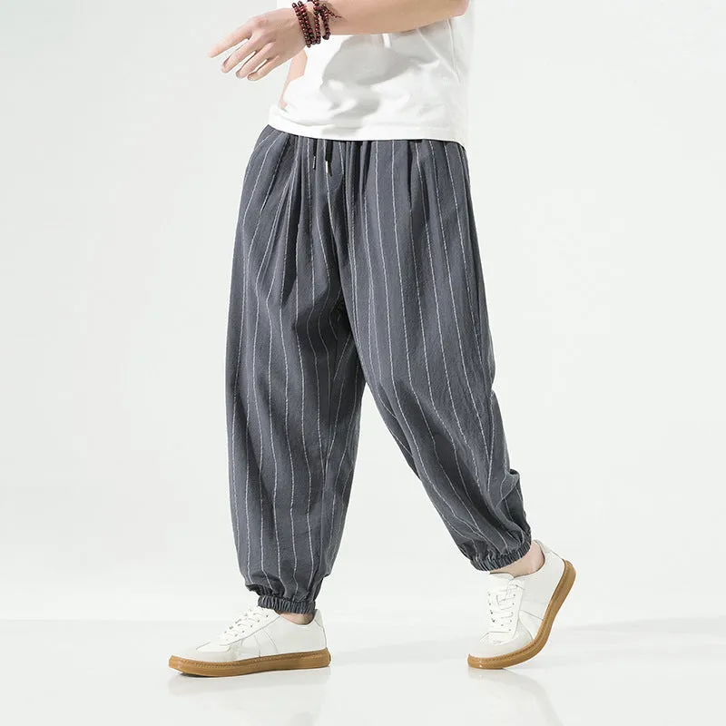 Cotton-Linen Harem Pants
