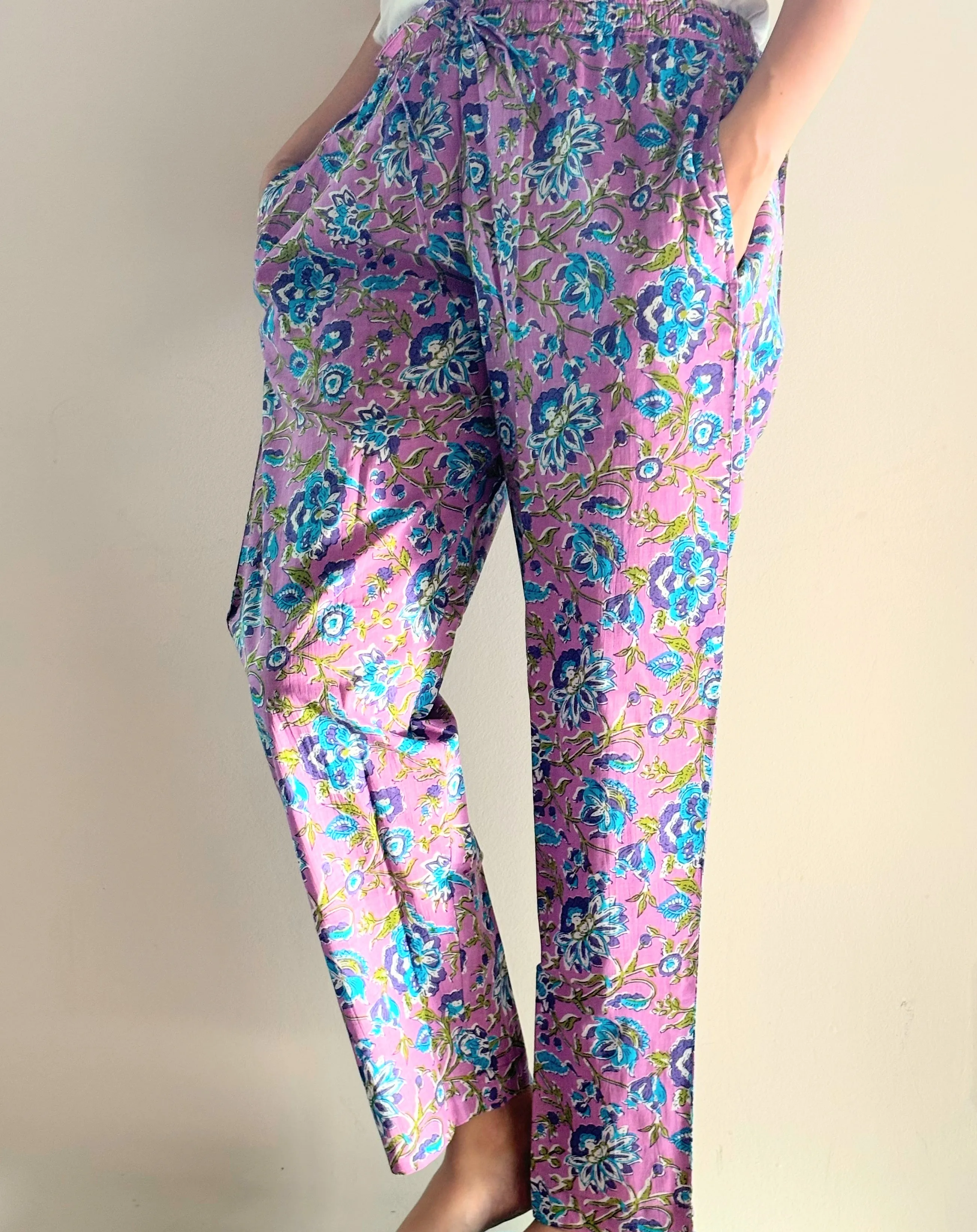 Cotton Pajama Pants Women - Mystic Lavender