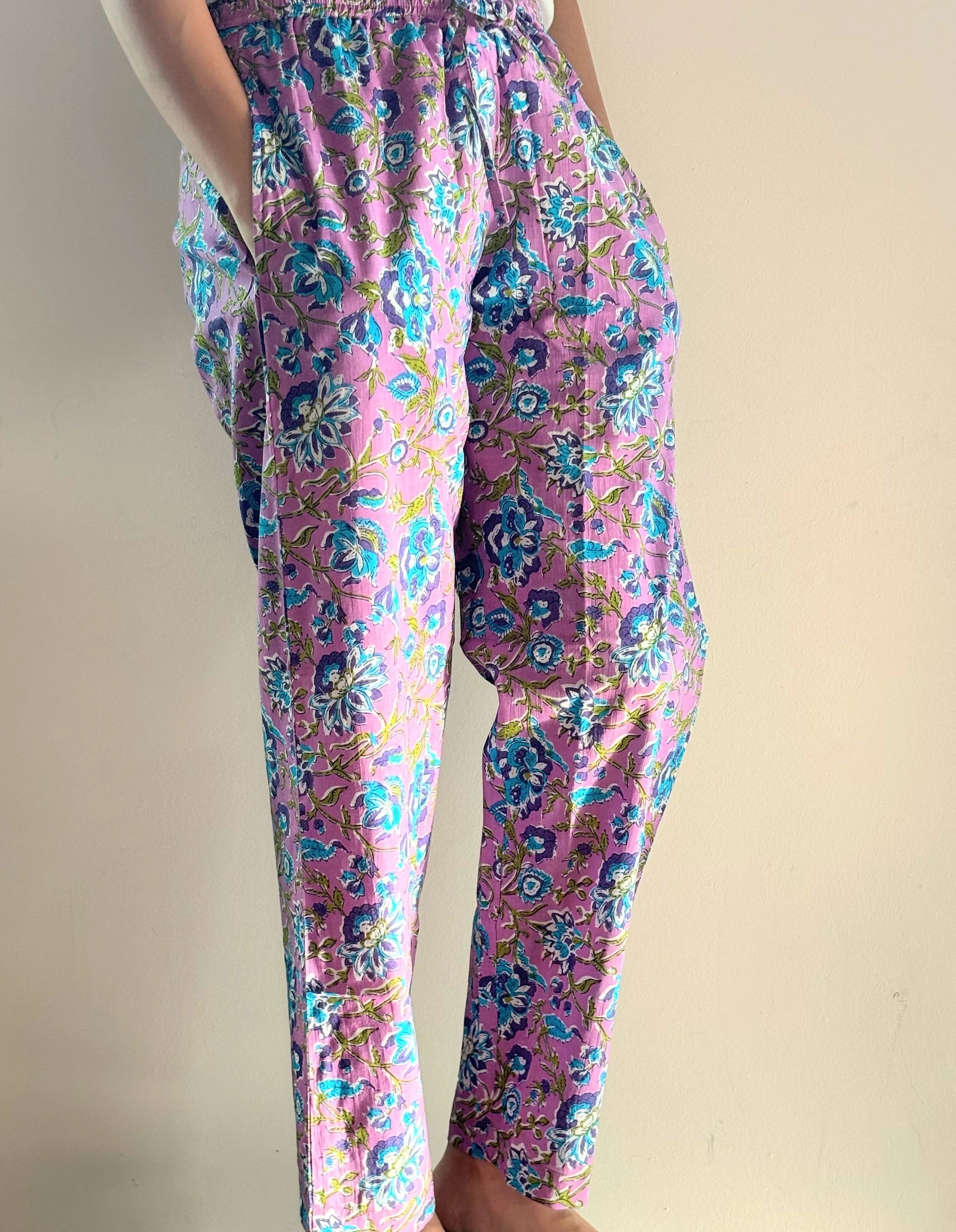 Cotton Pajama Pants Women - Mystic Lavender