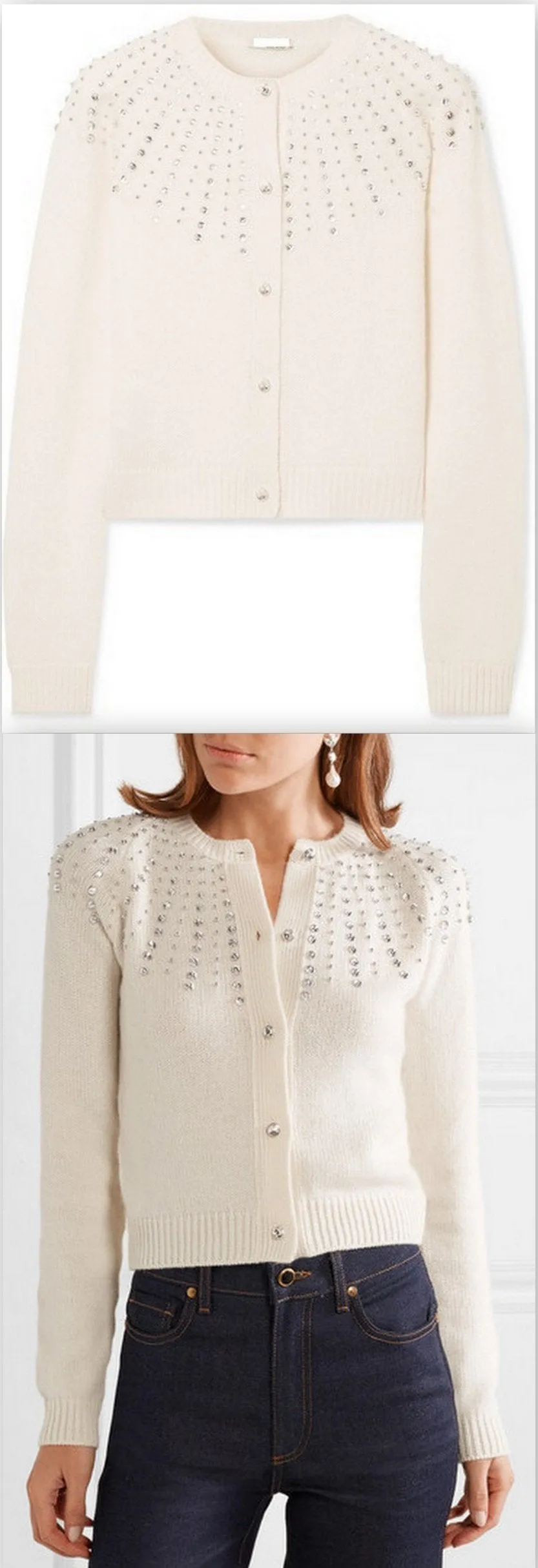 Crystal-Embellished Cardigan