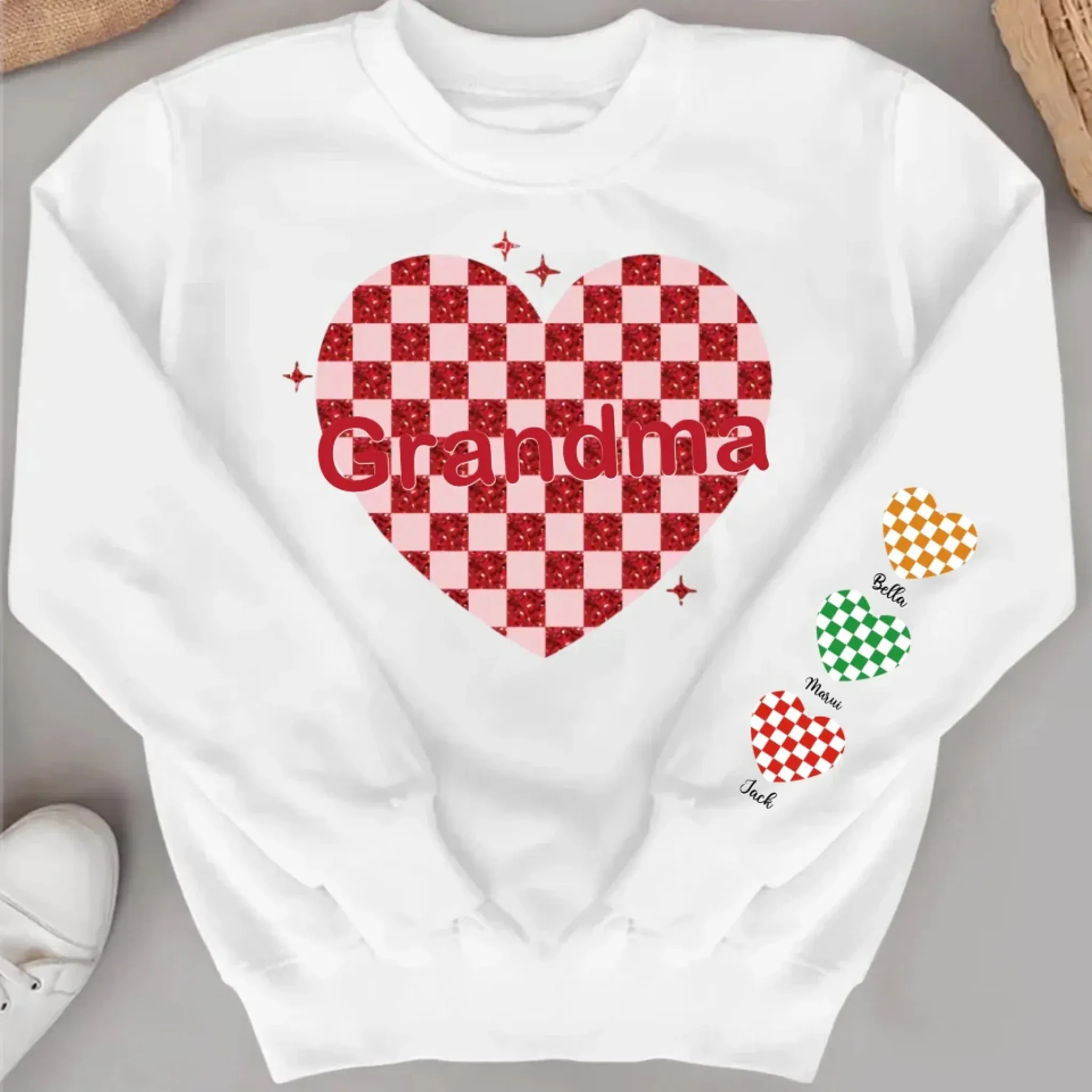 Custom Nana Heart And Kids Valentine Sweatshirt 768336-768358