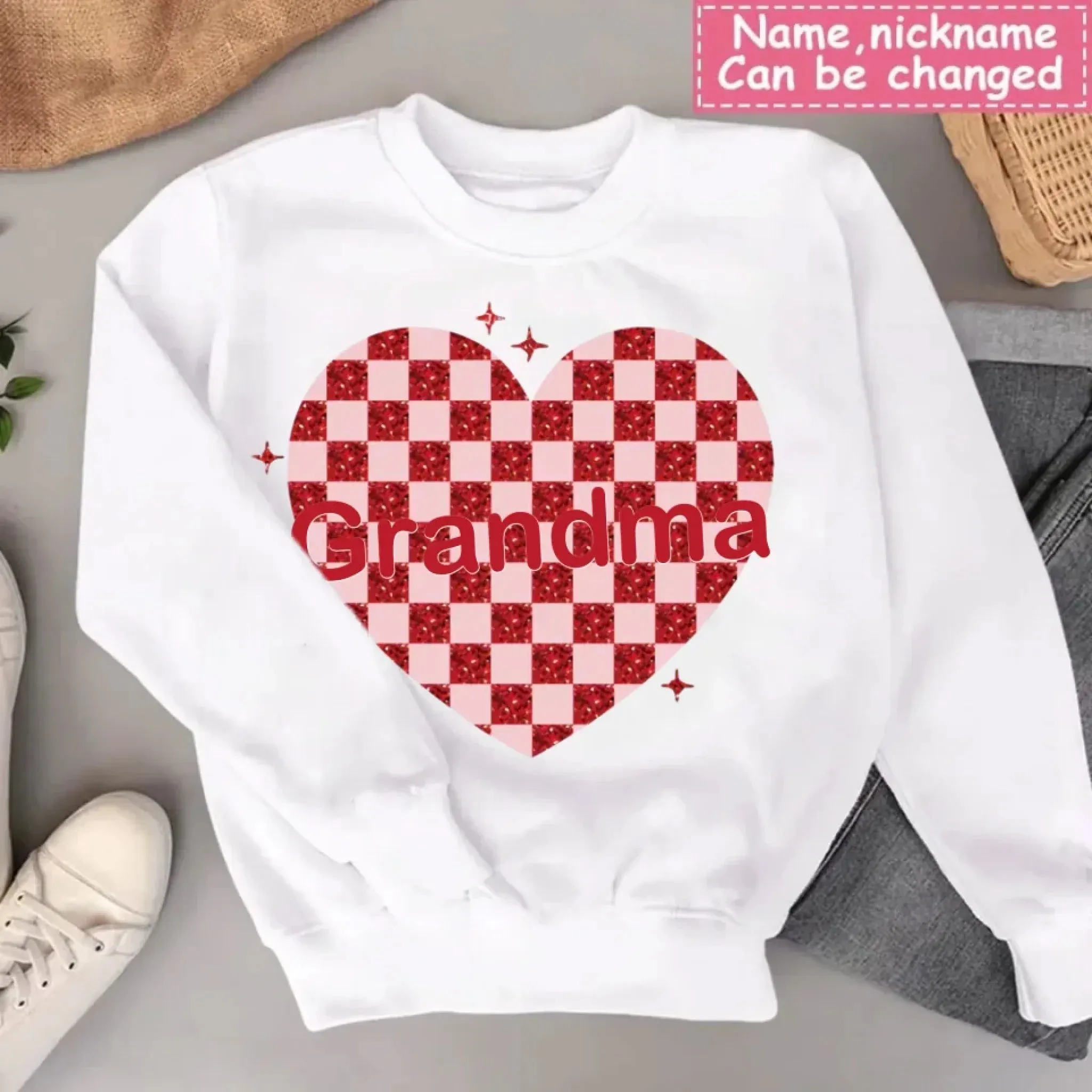 Custom Nana Heart And Kids Valentine Sweatshirt 768336-768358