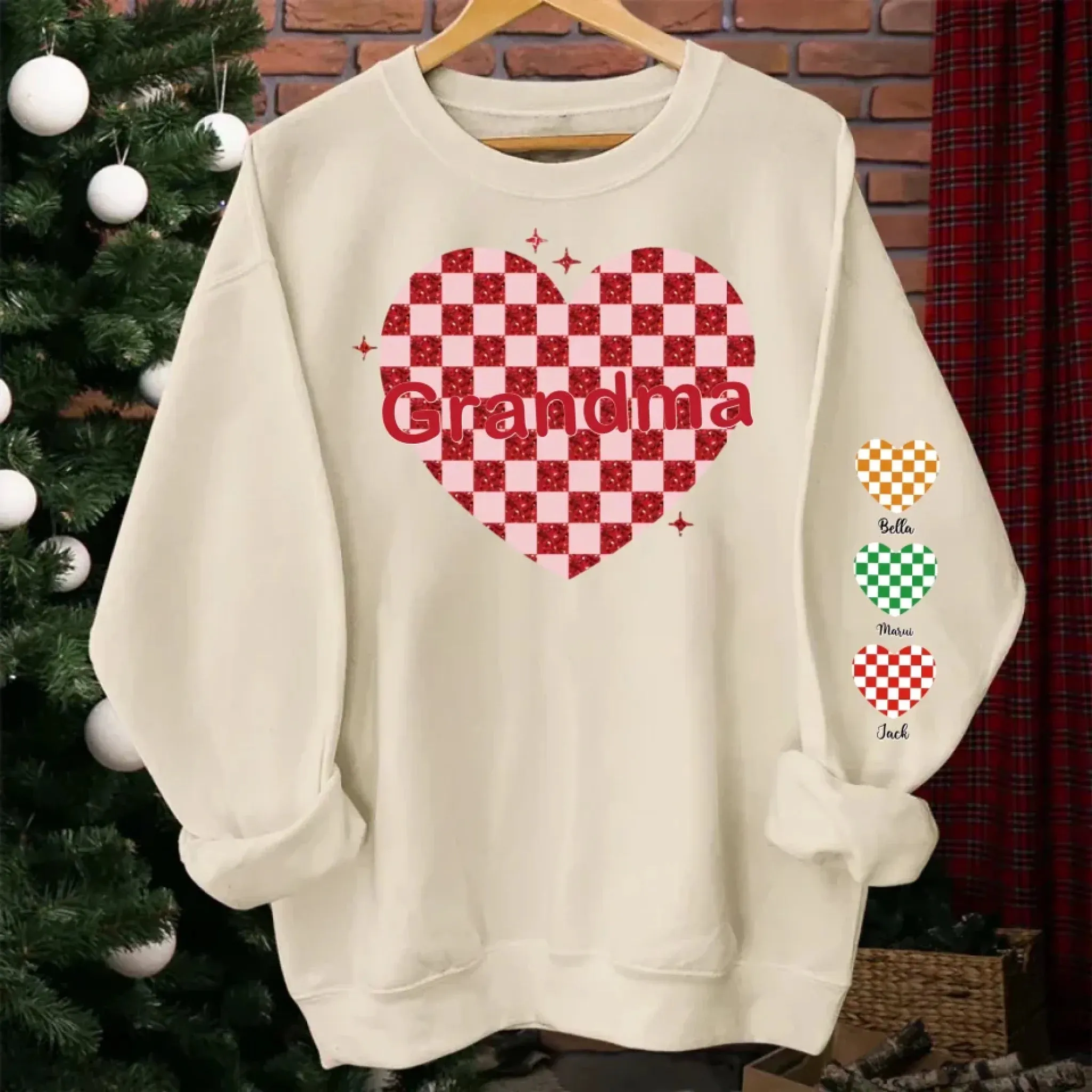 Custom Nana Heart And Kids Valentine Sweatshirt 768336-768358