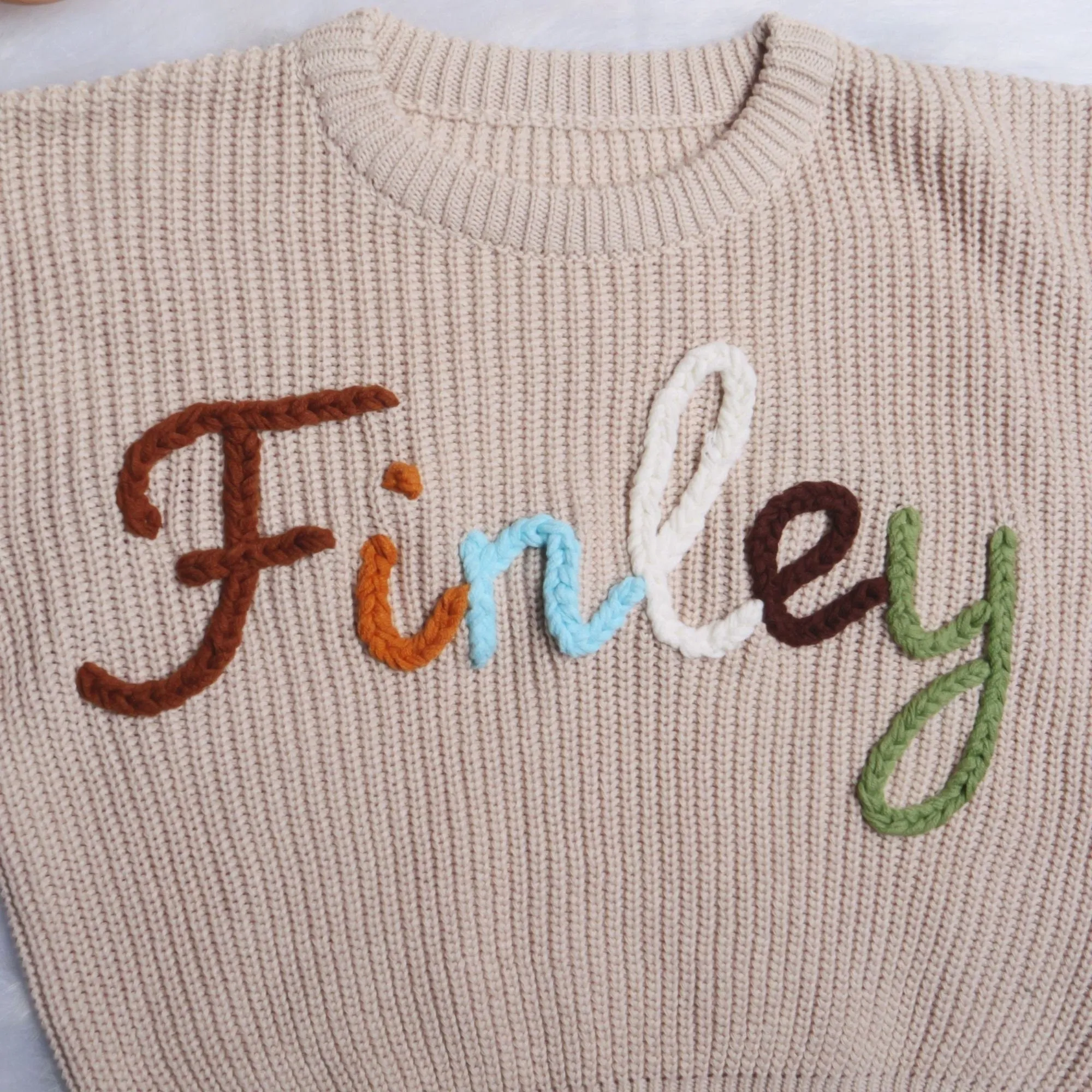 Cute Customized Baby Name Sweaters, Personalized  Hand-Embroidered Baby Name Sweaters,Baby Girl Boy Name Sweater,Gift For Baby Girl Boy