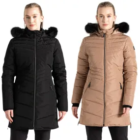 Dare 2b Womens Striking IV Faux Hood Waterproof Longline Jacket