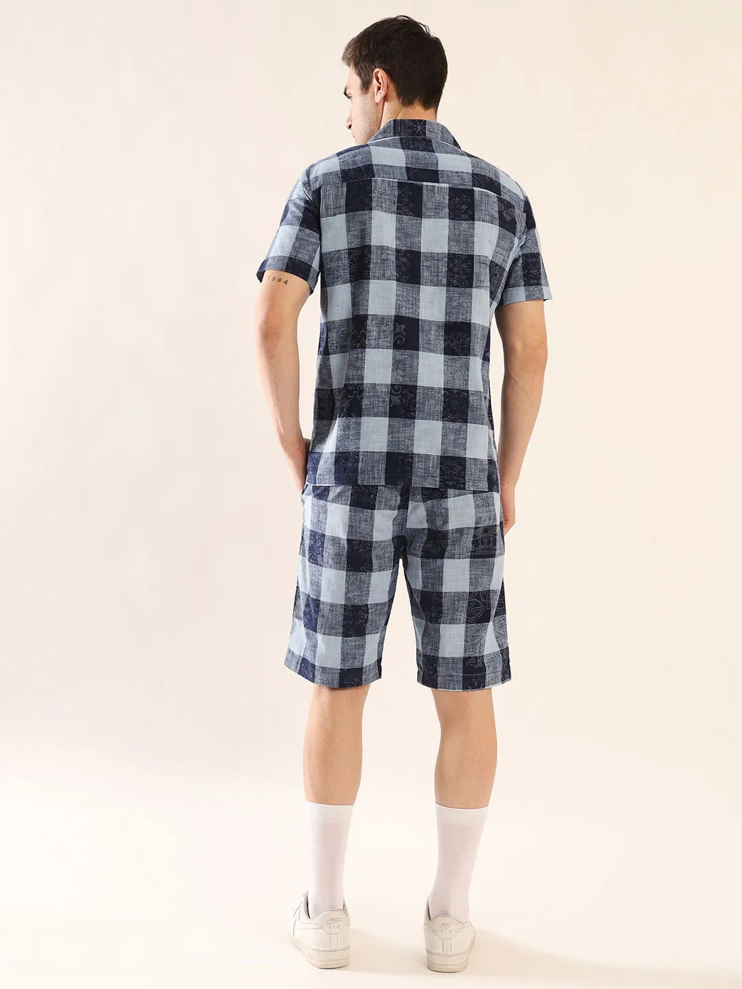 DENIM PRINT CO-ORD SET BLUE