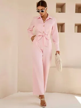 Dual Pocket Belted Jumpsuit