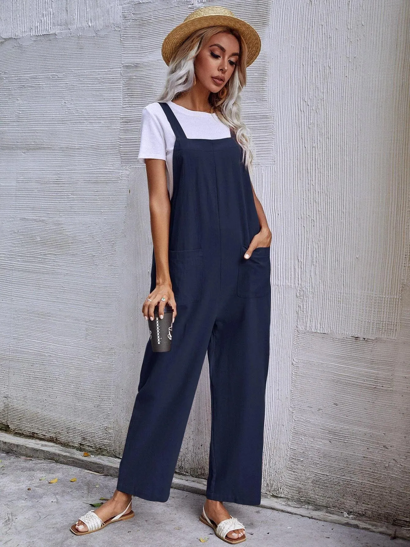 Dual Pocket Sleeveless Jumpsuit
