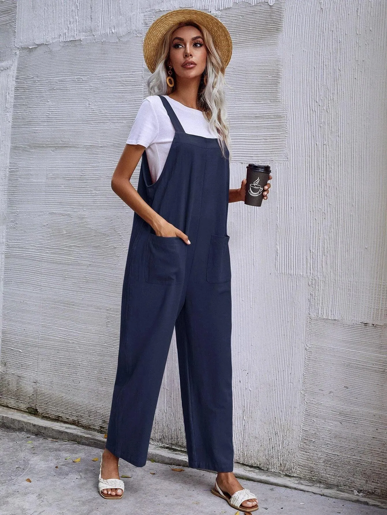 Dual Pocket Sleeveless Jumpsuit