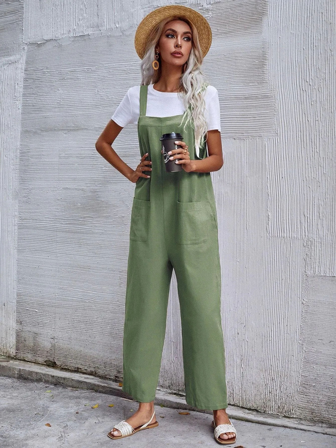 Dual Pocket Sleeveless Jumpsuit