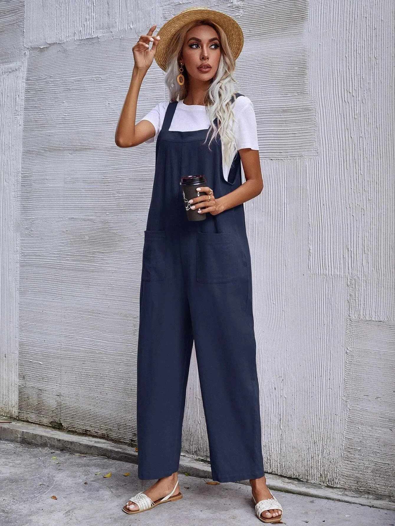 Dual Pocket Sleeveless Jumpsuit