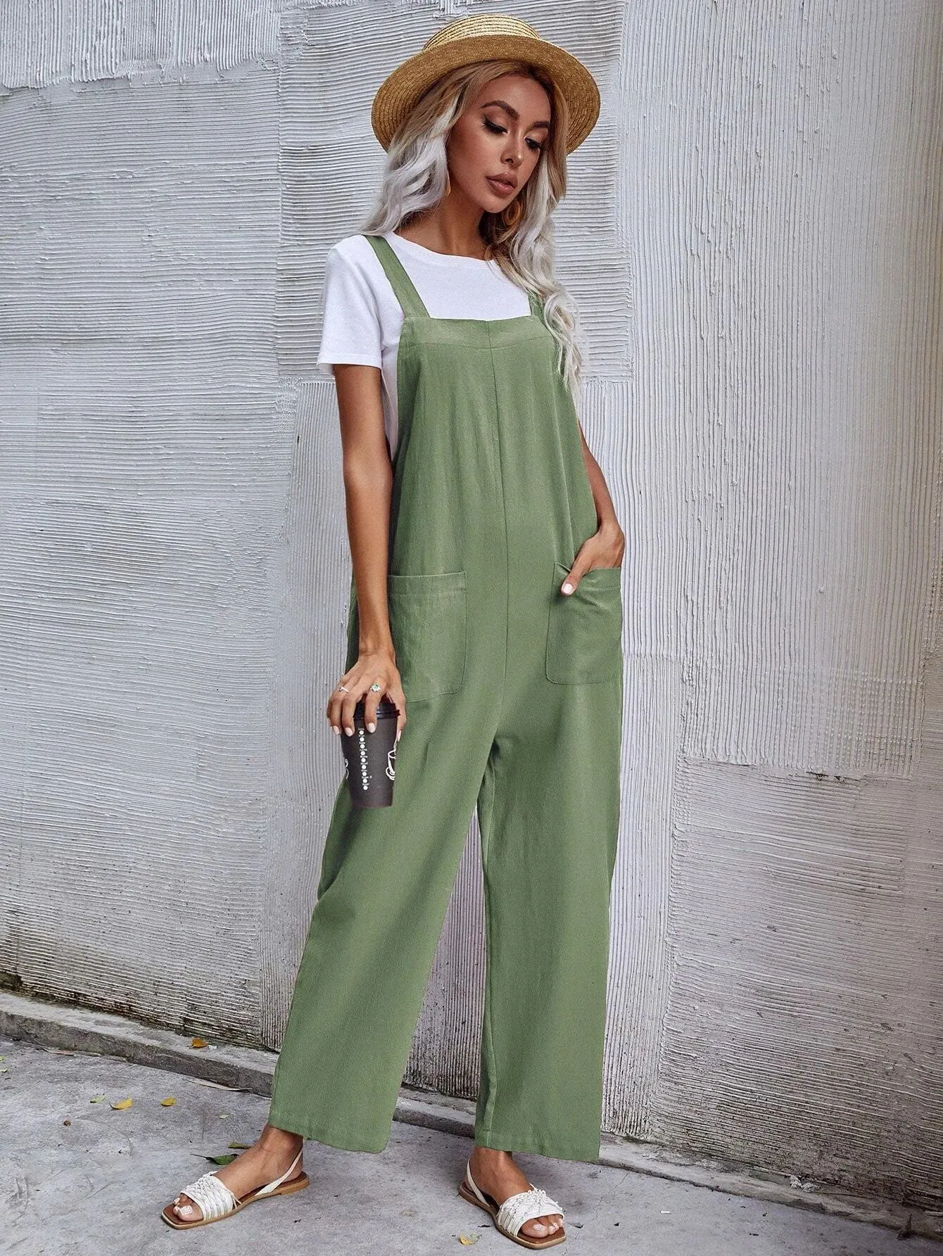 Dual Pocket Sleeveless Jumpsuit