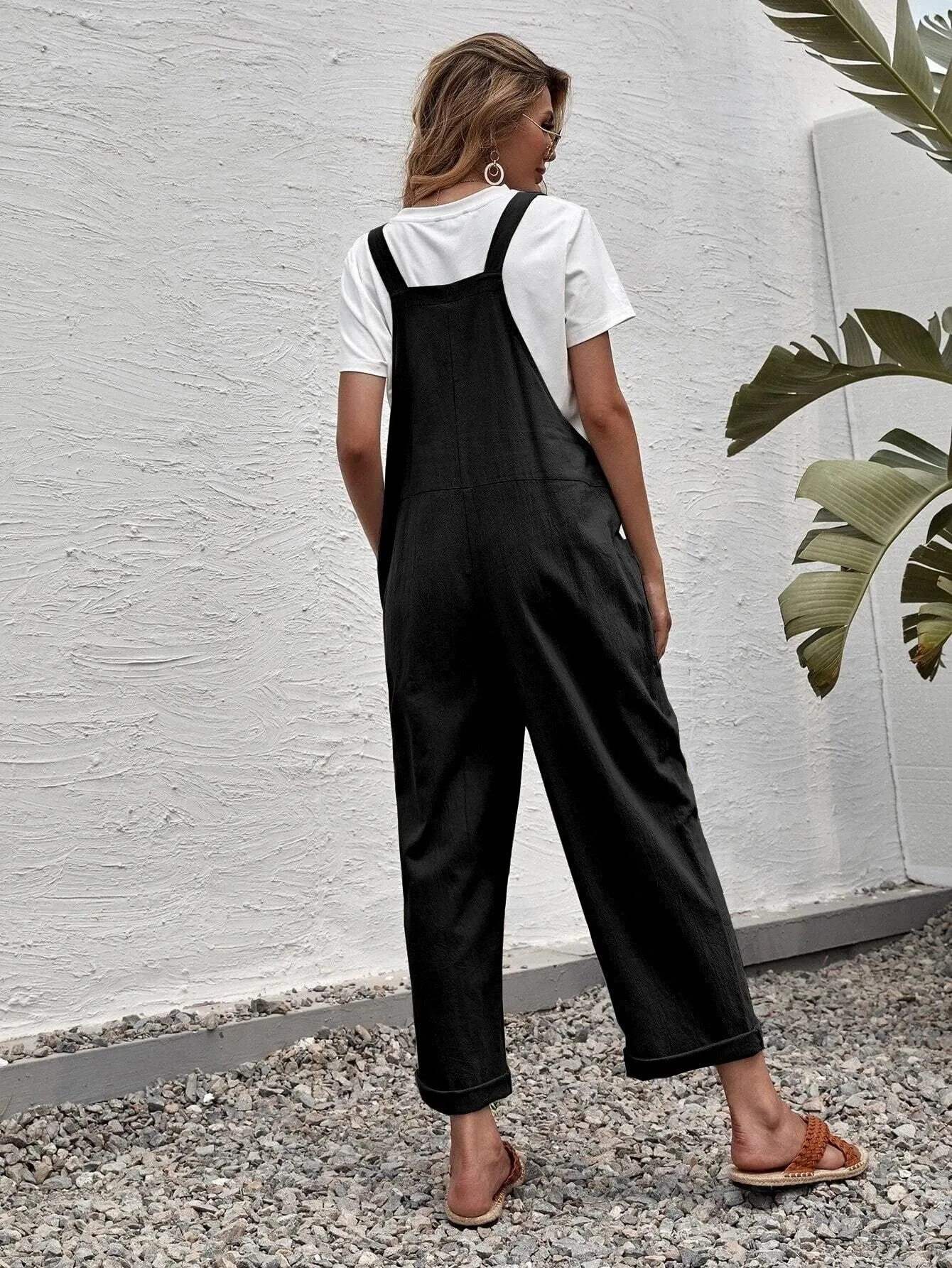 Dual Pocket Suspender Jumpsuit