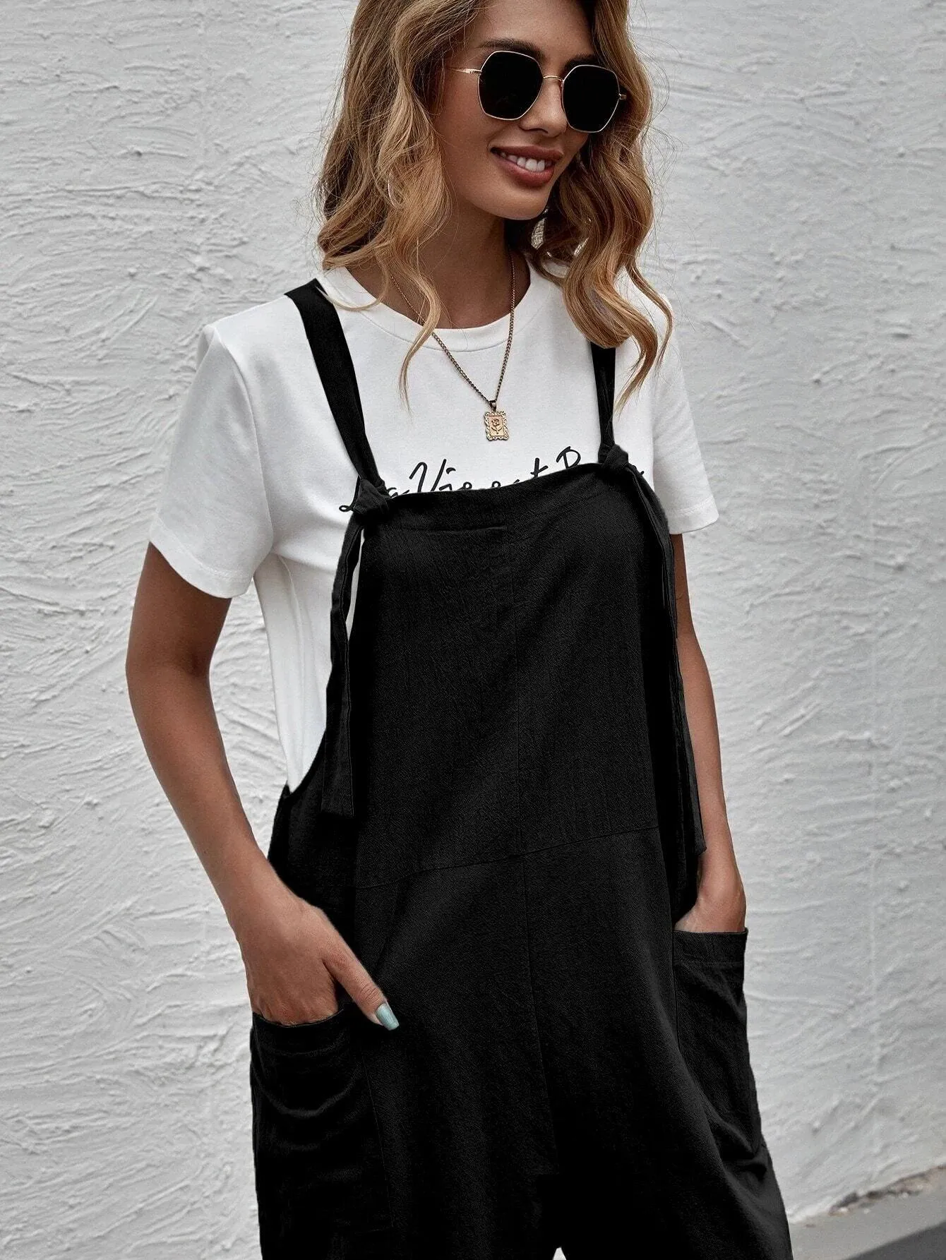 Dual Pocket Suspender Jumpsuit