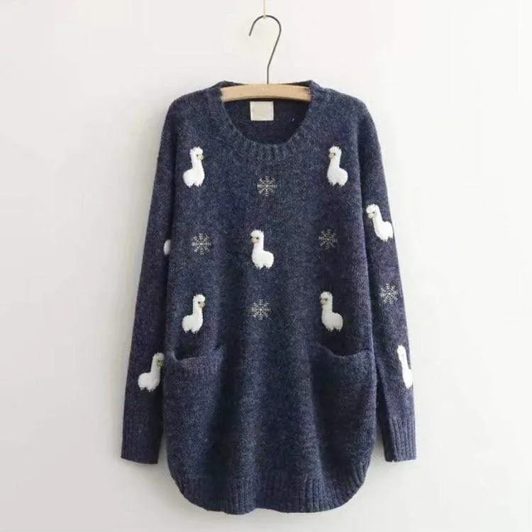 DUCKS EMBROIDERED SWEATER