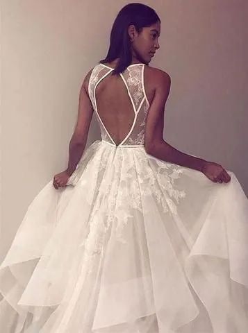 Elegant Wedding Dresses Bridal Gowns with Lace HJ008