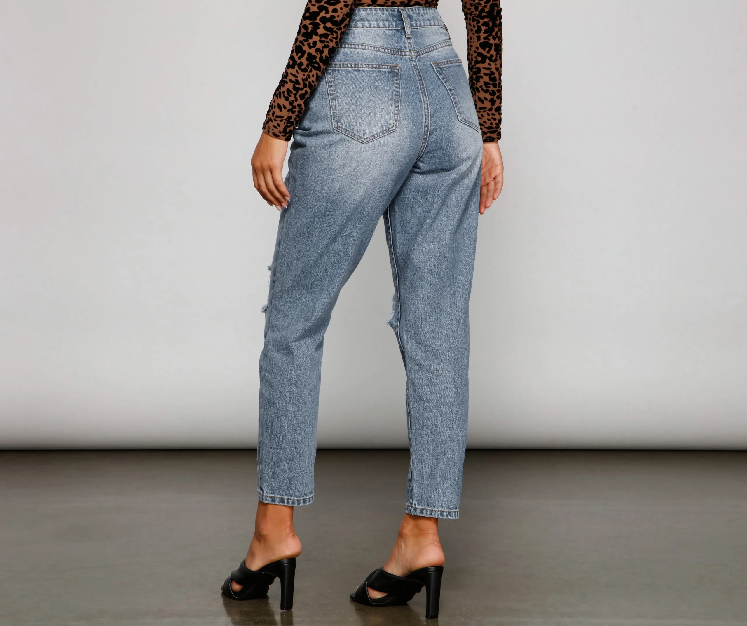 Ella High-Rise Destructed Cropped Jeans