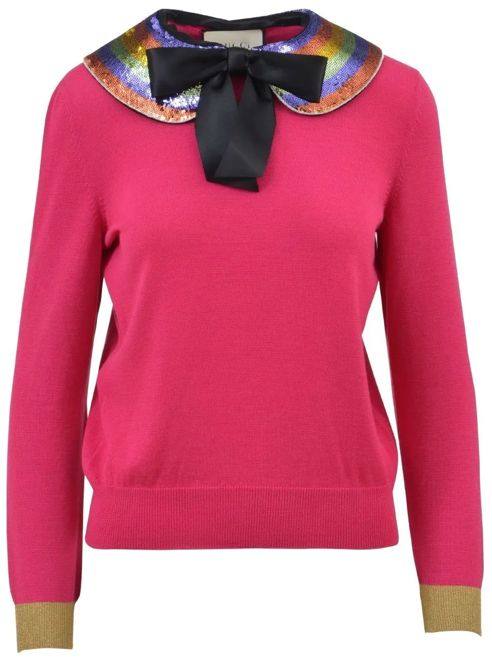 Embellished-Collar Knit Sweater