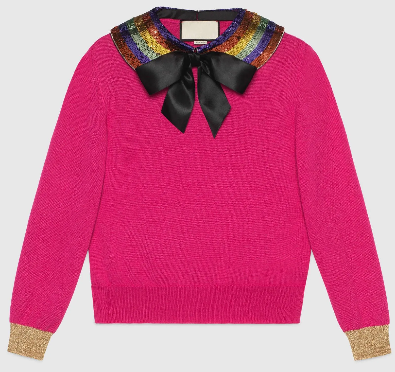 Embellished-Collar Knit Sweater