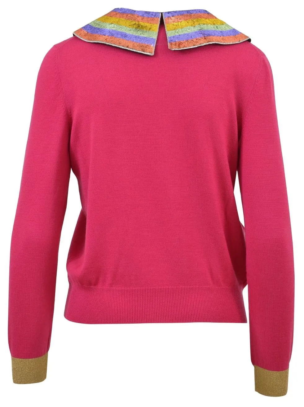 Embellished-Collar Knit Sweater