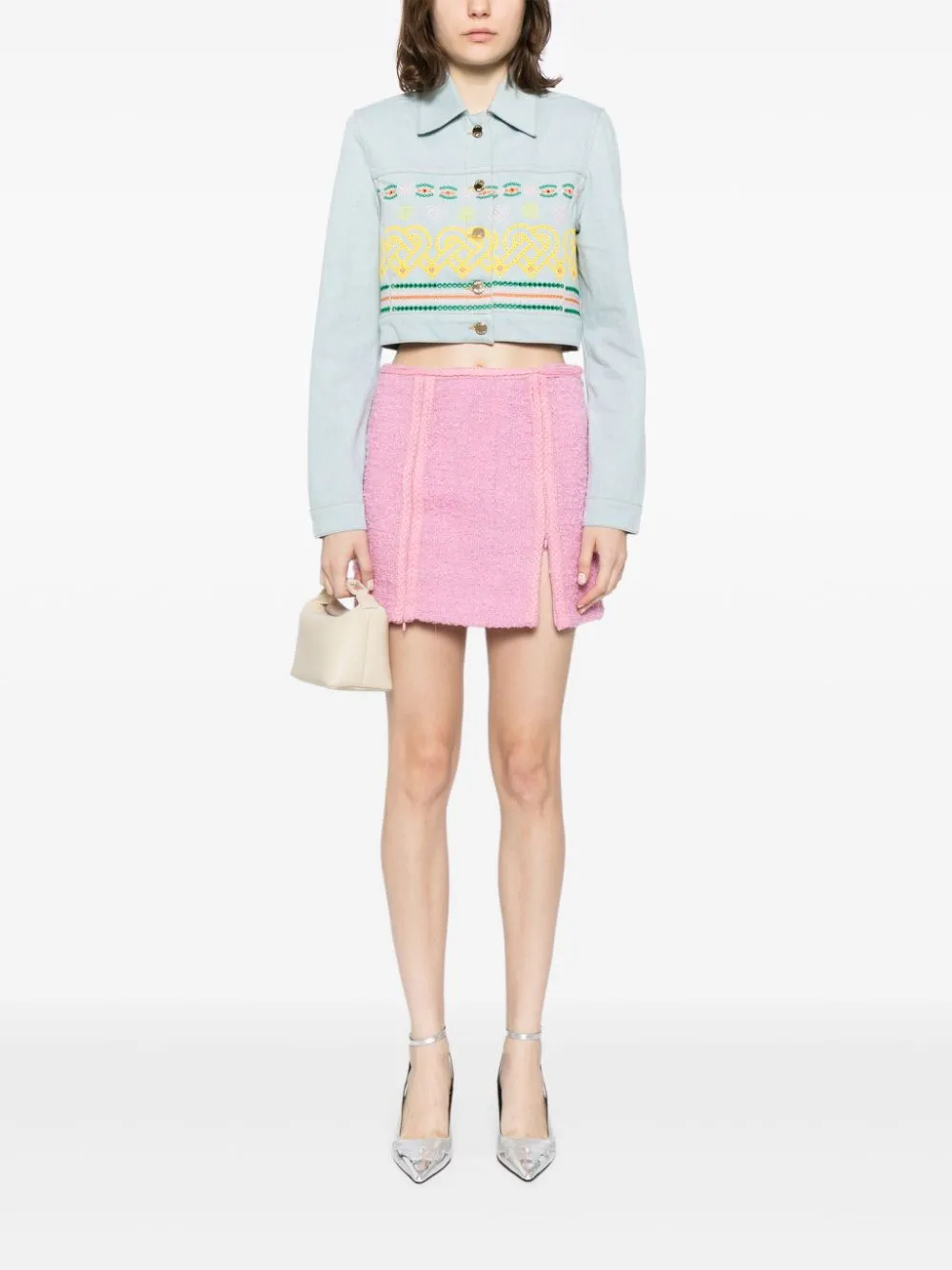 embroidered-detail denim jacket