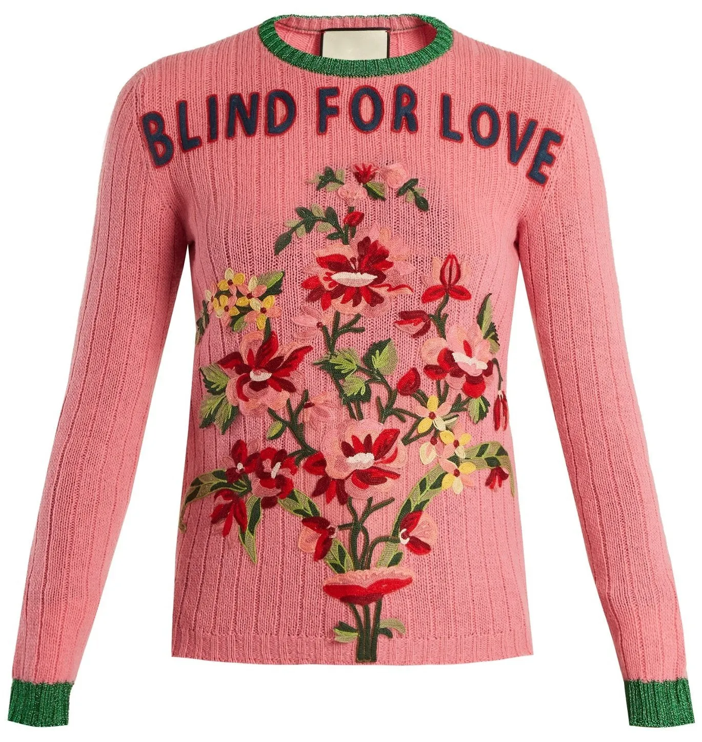 Floral-Embroidered Ribbed-Knit 'Blind for Love' Sweater