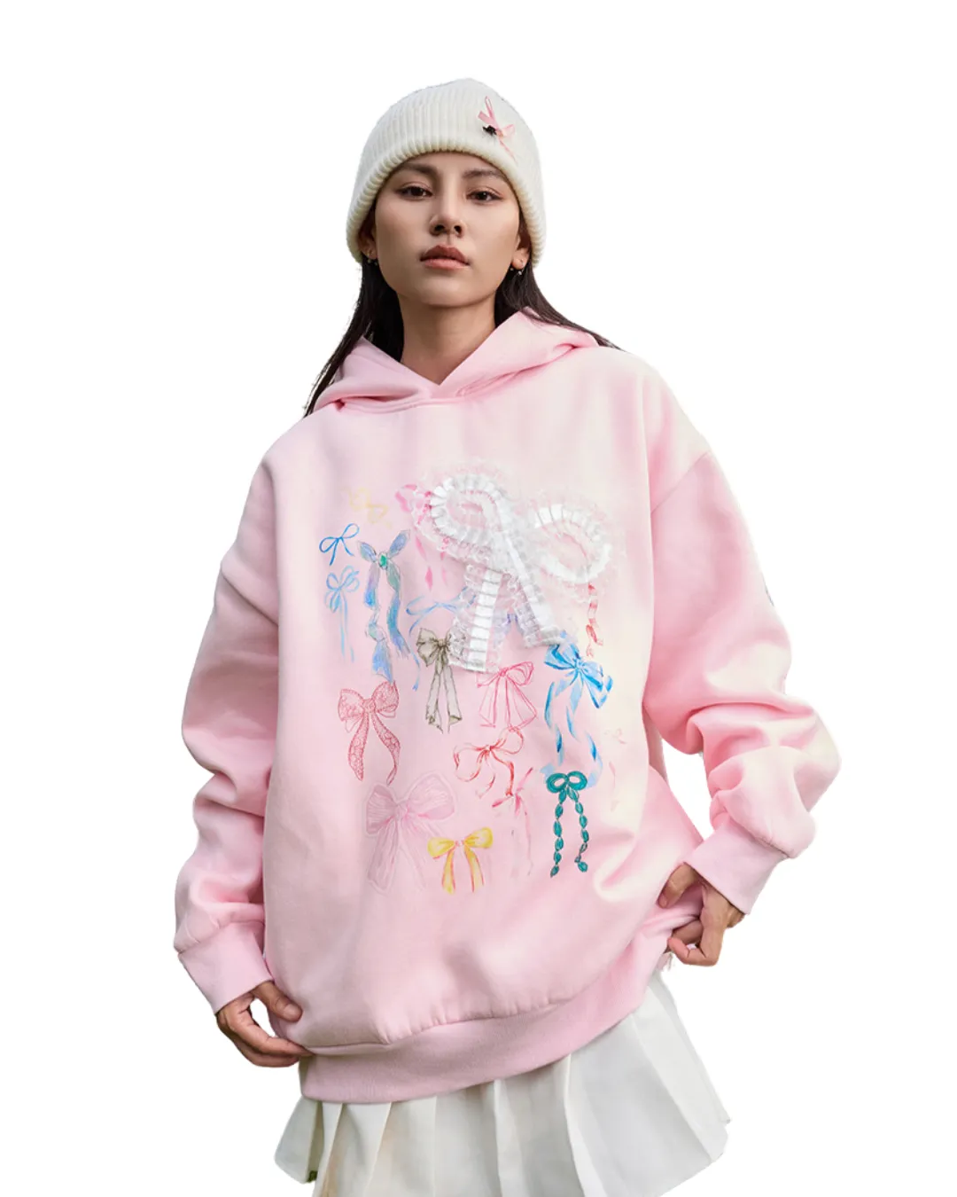 Floral Wreath Embroidered Hoodie