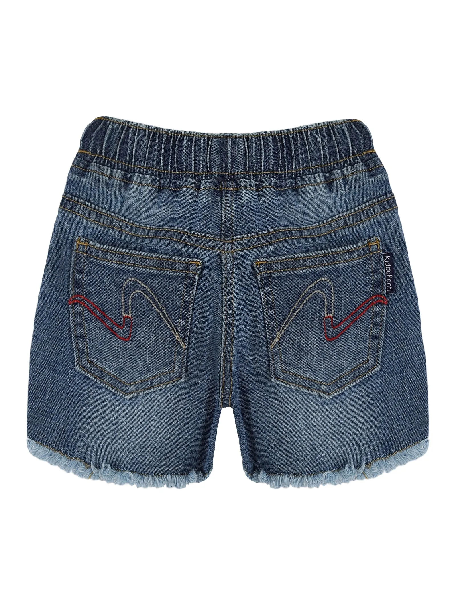 Girls Printed Raglan Sleeve Tee & Denim Hot Shorts Set