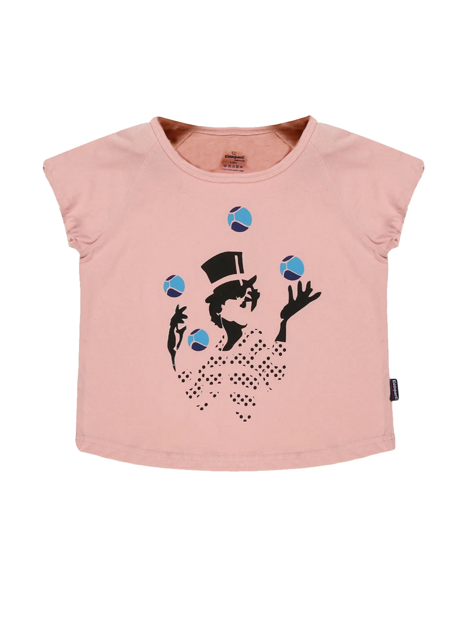 Girls Printed Raglan Sleeve Tee & Denim Hot Shorts Set
