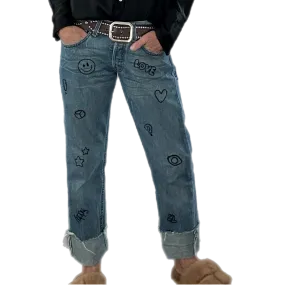 Happy Refurbished Embroidered Vintage Relaxed Denim