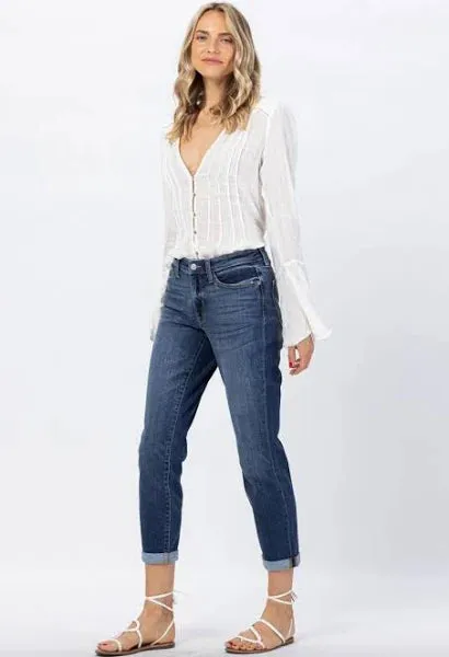 Jessi Core Midrise Cuffed Boyfriend Jean