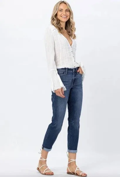 Jessi Core Midrise Cuffed Boyfriend Jean