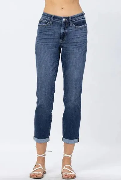Jessi Core Midrise Cuffed Boyfriend Jean