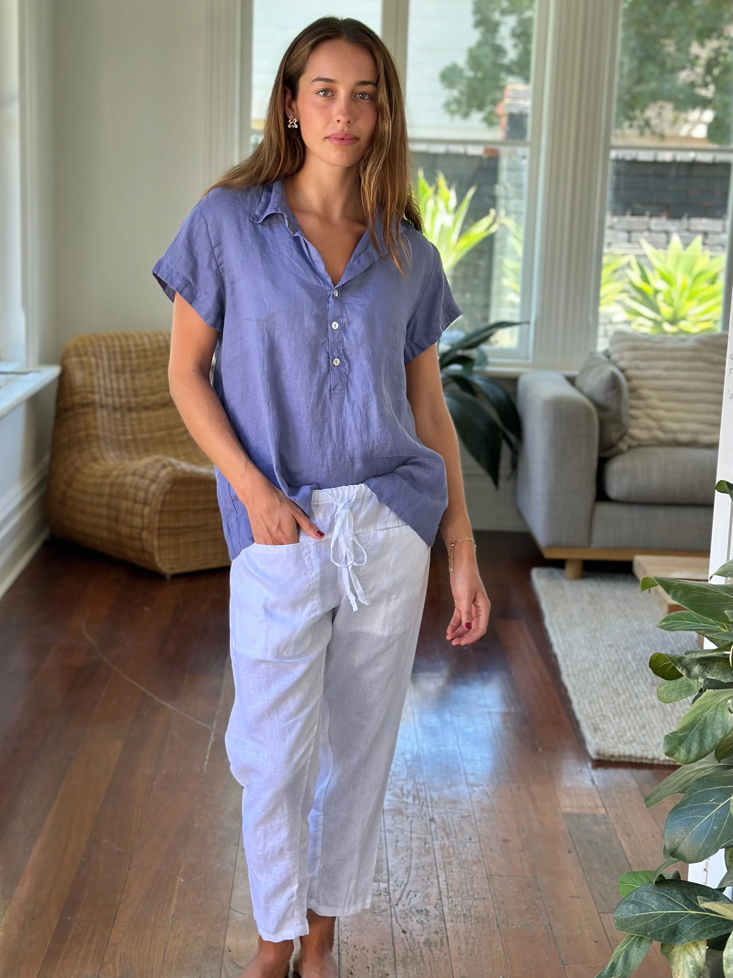jessie pants - white cotton