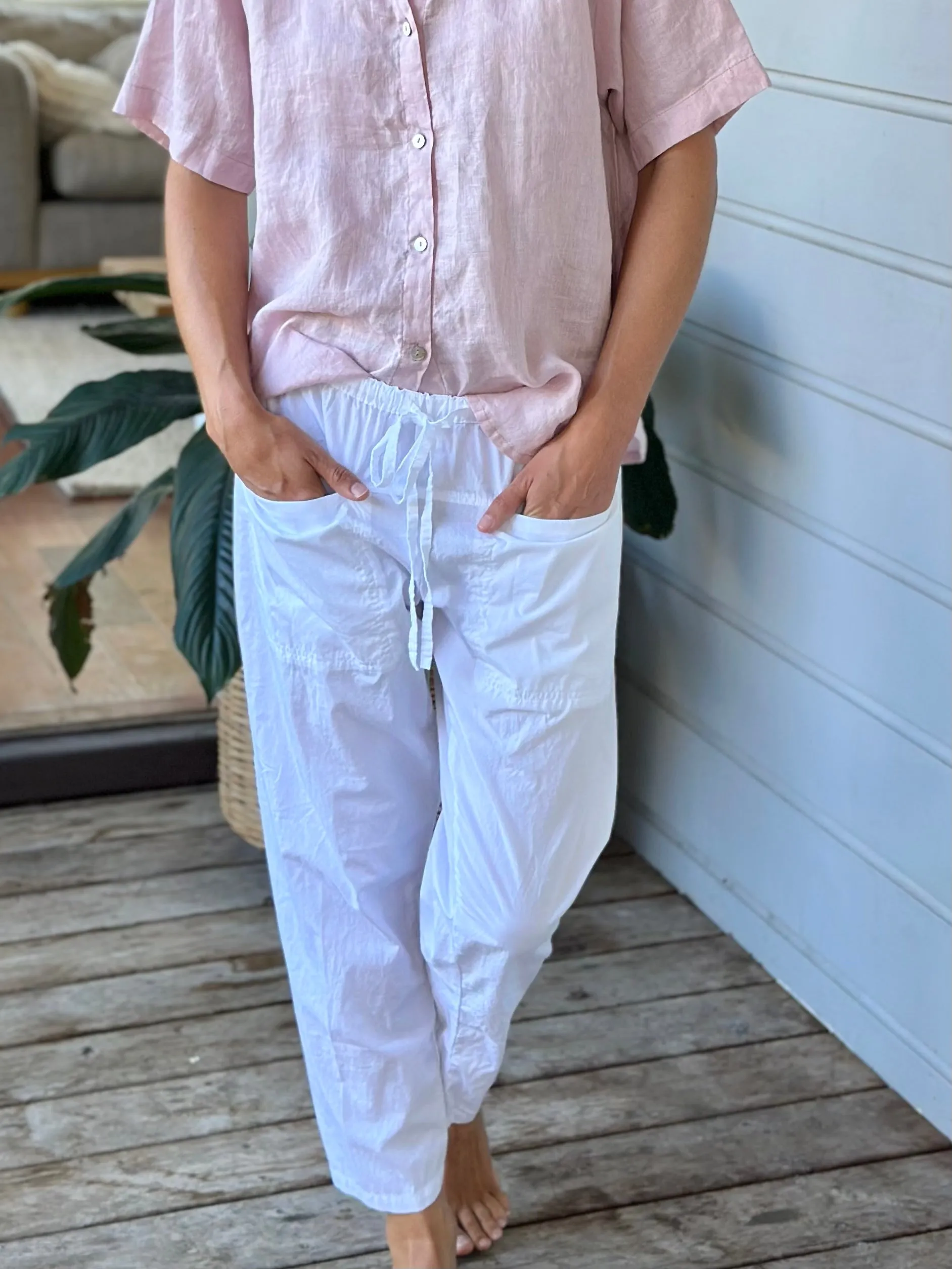 jessie pants - white cotton