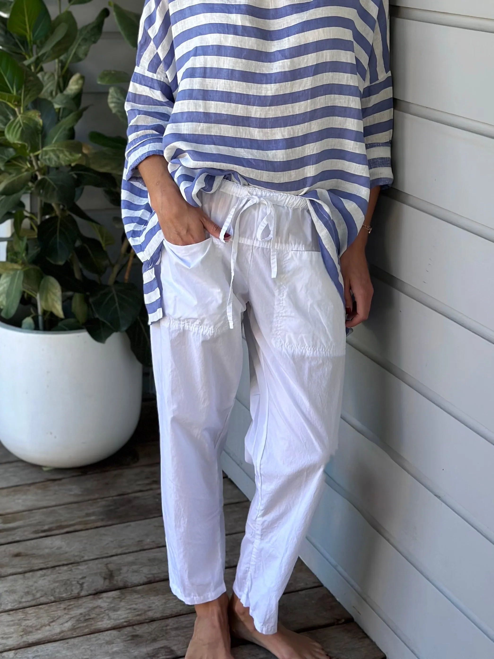 jessie pants - white cotton
