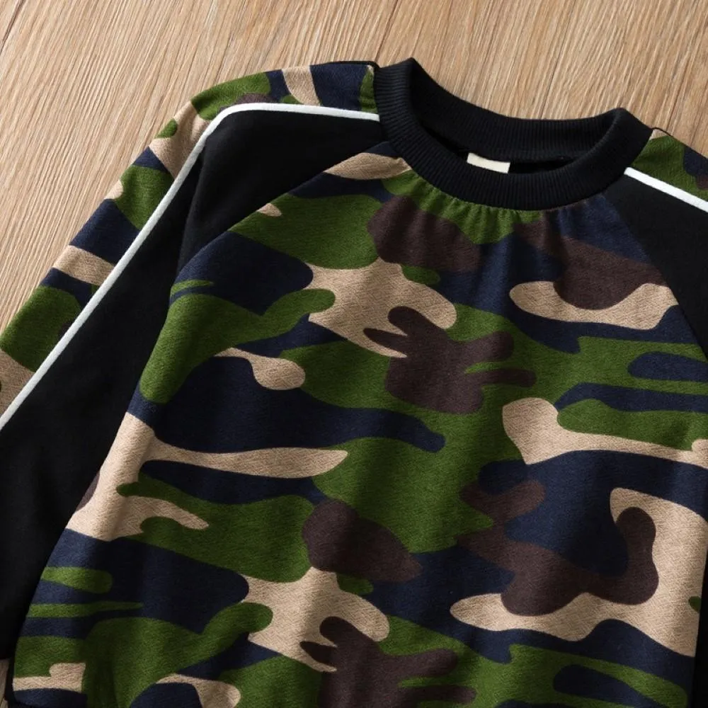 Kid Unisex Camouflage Long Sleeve Suits Boys Wholesale Clothes