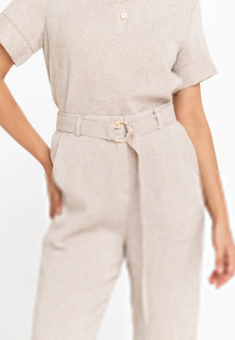 Krizia Tweed Collared Top Blouse and Pants 2 Piece Set Terno
