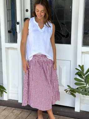 lola skirt - red gingham