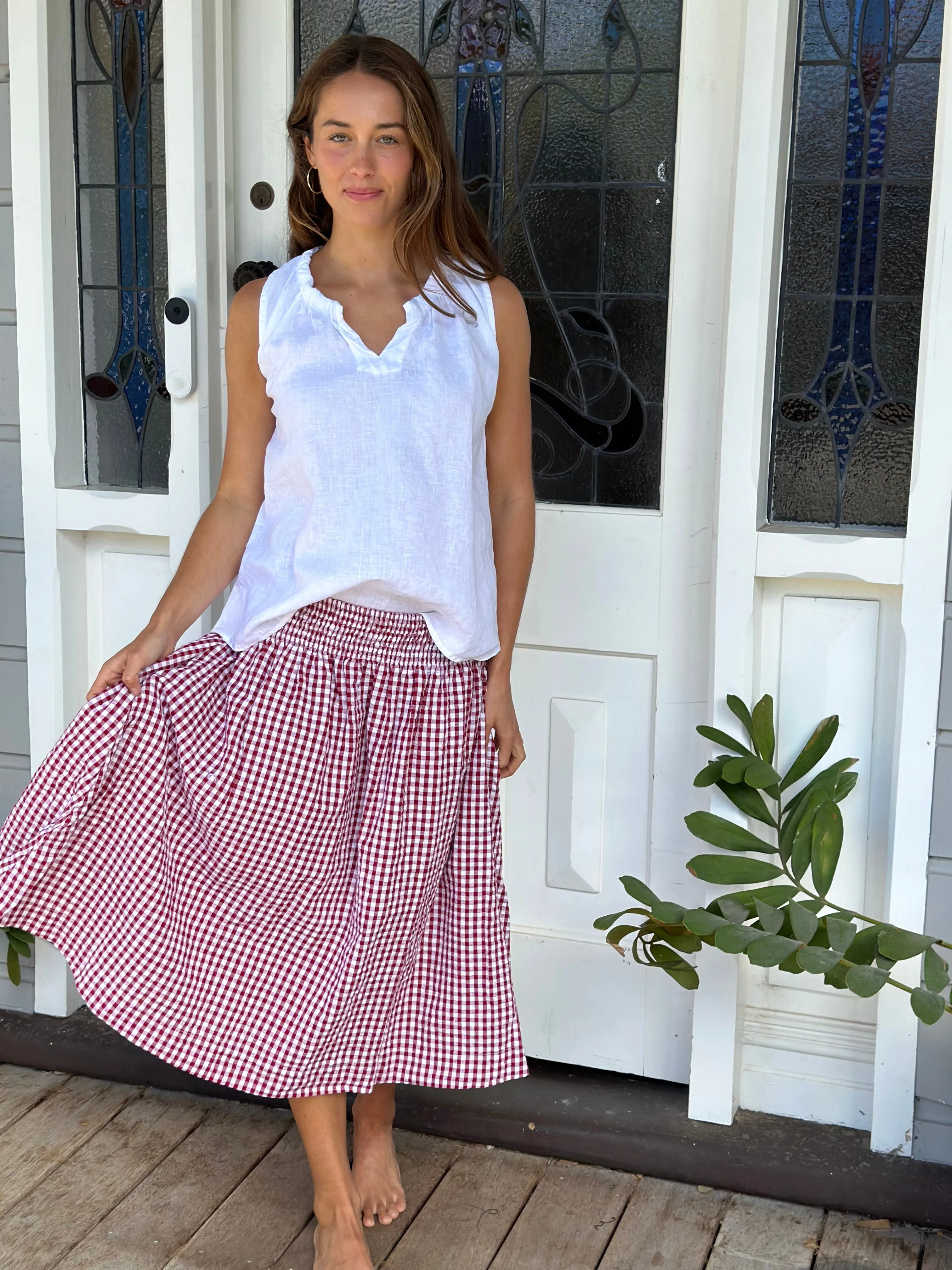 lola skirt - red gingham