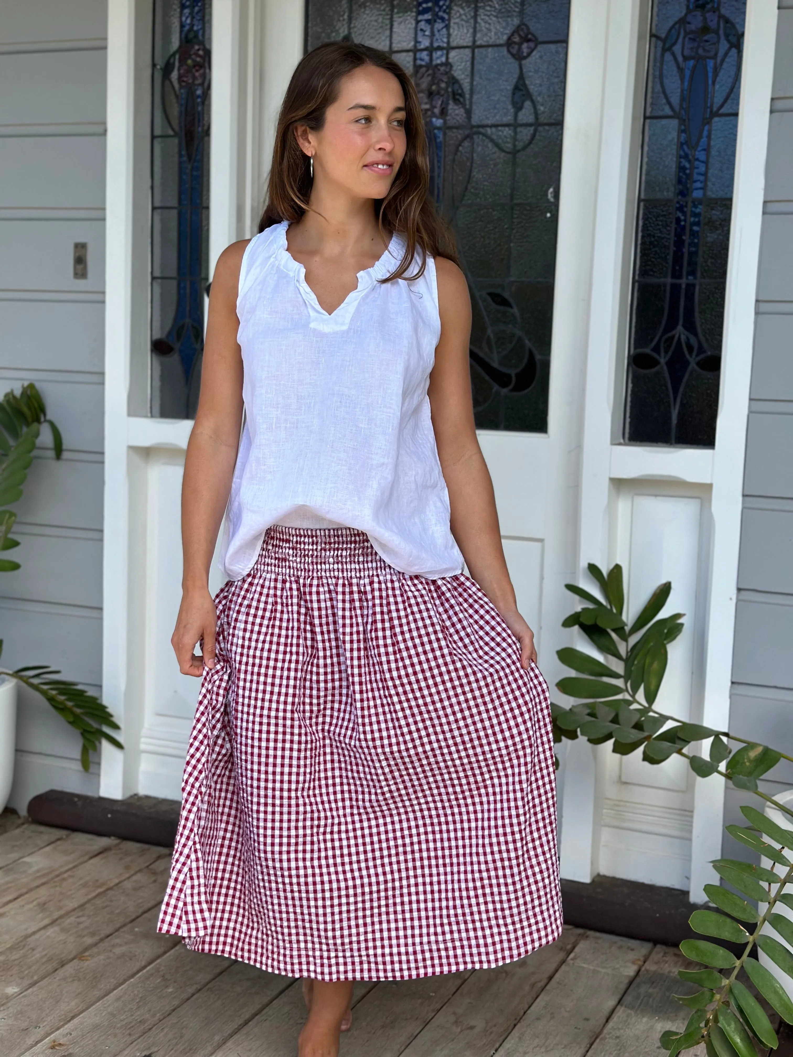 lola skirt - red gingham