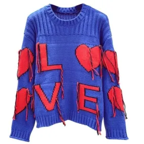 Love Embroidered Sweater
