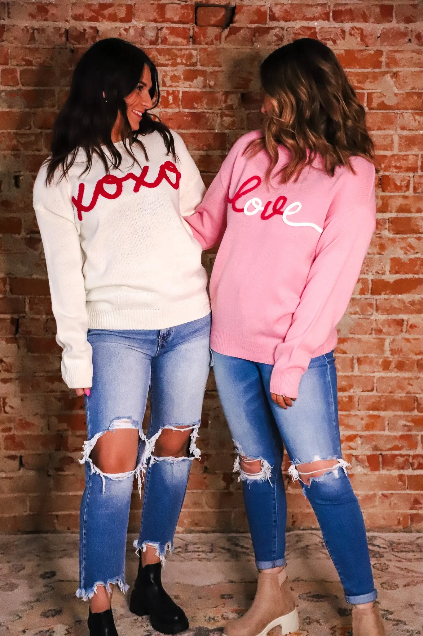 Love Puffy Embroidered Sweater