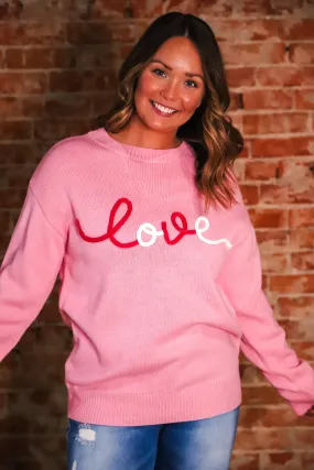 Love Puffy Embroidered Sweater