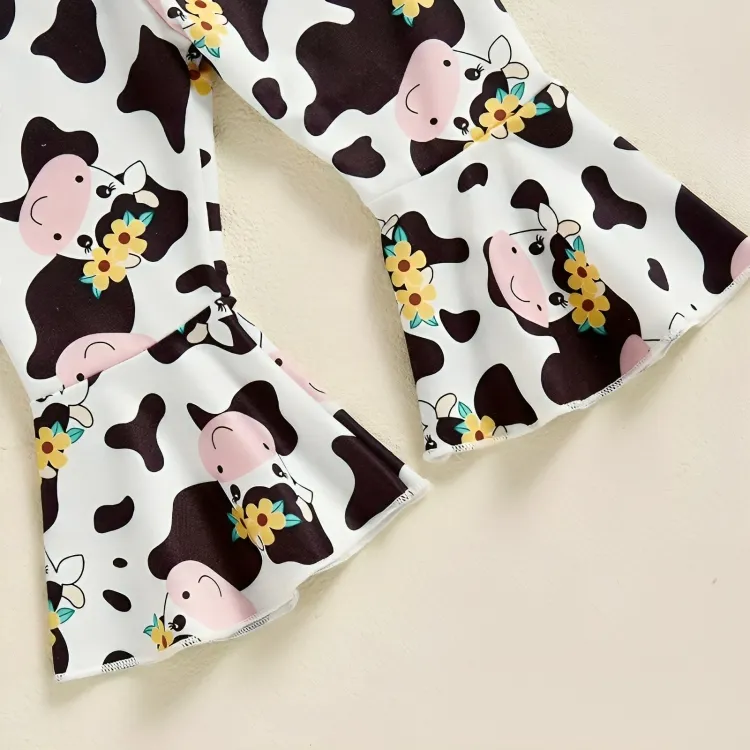 Mama Is My Bestie Cow Print Toddler Set